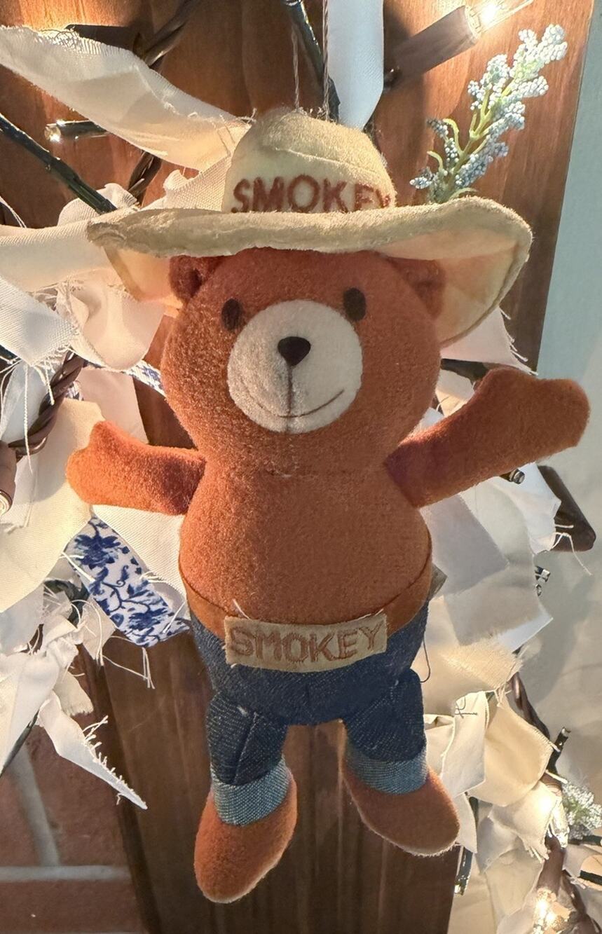 SMOKEY The Bear Plush, Vintage, Three Bears Inc. With Hanger Ornament 3759/43